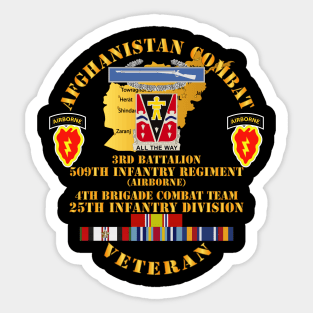 Afghanistan - Vet - 3rd Bn 509th IN - 4th BCT 25th ID w AFGHAN SVC Sticker